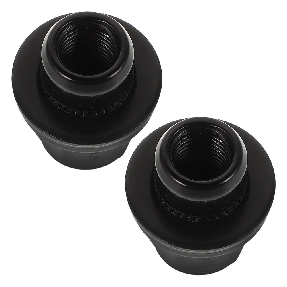 

2 pcs Tire Nuts Lug Spacer Wheel Hub Nuts Black Carbon Steel Durable Reliable Safety Versatile Application Prevents Loosening