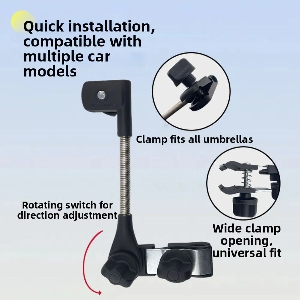 

Rainproof Adjustable Umbrella Mount Stand Non-slip Clamp Adjustable Angle Wheelchair Umbrella Holder Flexible Universal