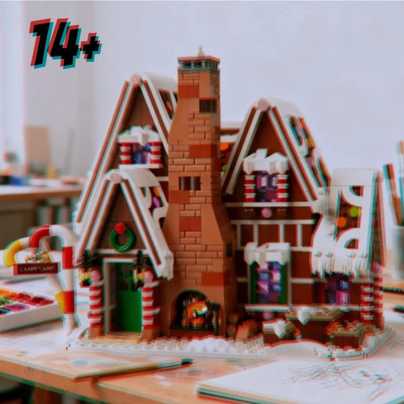 

Новое поступление, пряничный домик, Санта-Клаус, лось, пряники для мужчин, креативные зимние деревенские кирпичи, детские подарки