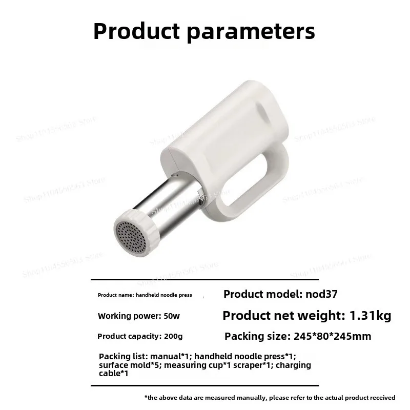 Elektrische Nudelmaschine. Multifunktions-Nudelpresse für den Haushalt. Kleine tragbare vollautomatische tragbare Nudelpresse