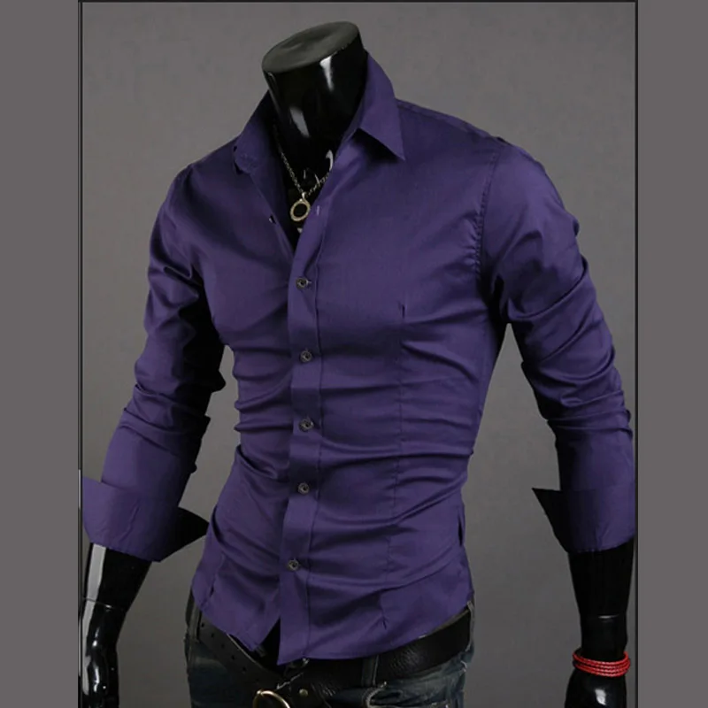 Hot 2022 Fashion Business Base Shirt Camisa Masculina Solid Color Joker Men's Leisure Long-sleeve Slim Fit Shirts Men 's Shirts