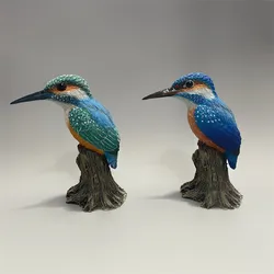 Landscape Kingfisher Resin Statue Desktop Ornament Winter Wren Model Crafts Home Decorations