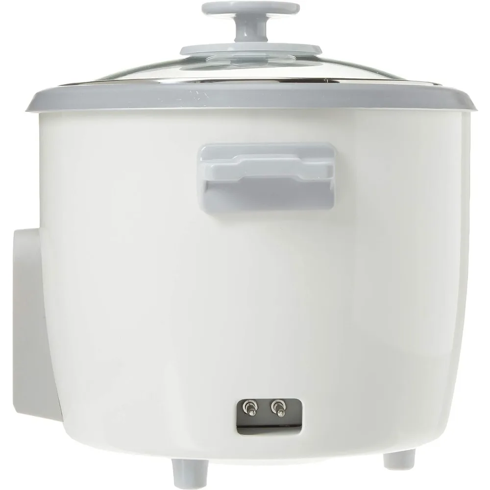 6-Cup (Uncooked) Rice Cooker, Easy-to-use Single Switch Control, Removable, Easy-to-clean, Nonstick Inner Cooking Pan, White