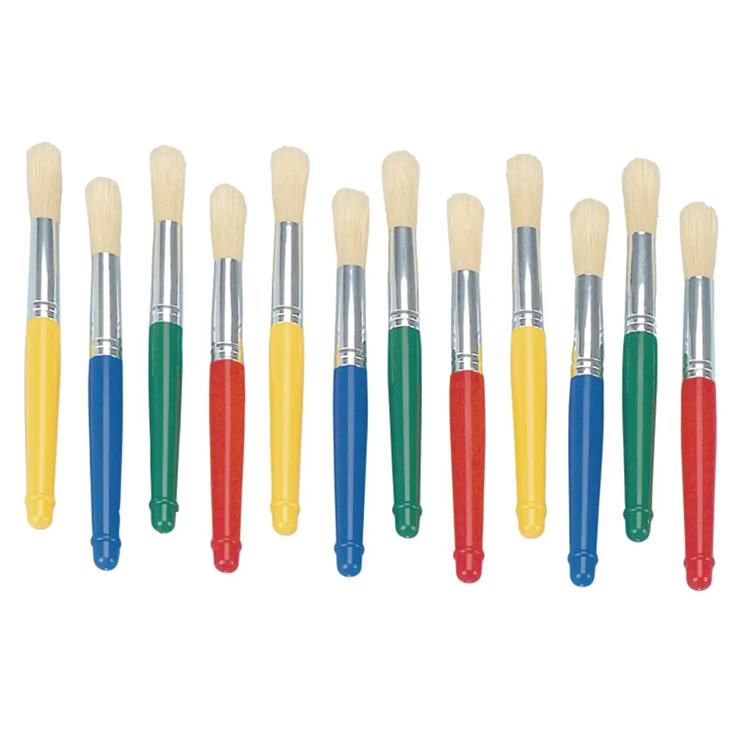 

Jumbo Paint Brushes for Kids 12 Pack with Plastic Handle for Classroom and Home Painting