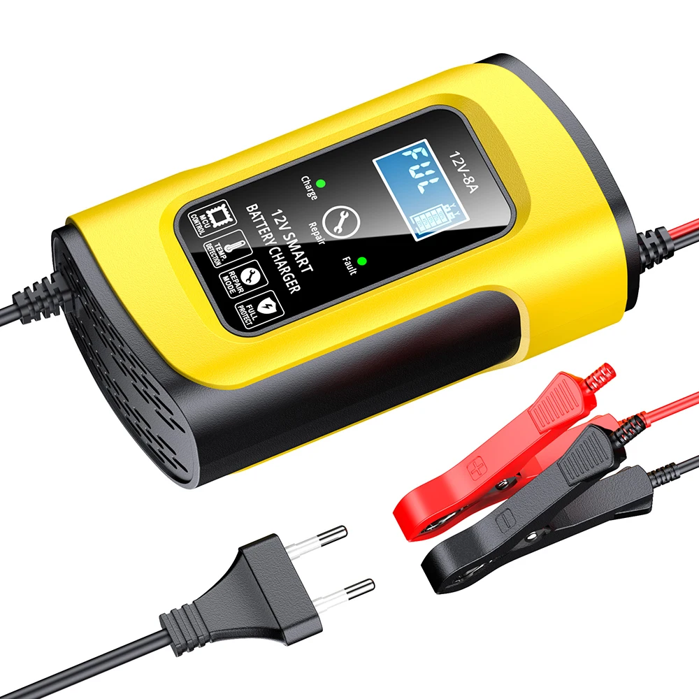 12V8A SUV Car motorcycle Battery Intelligent screen Fully Intelligent Lead Acid Battery Charger