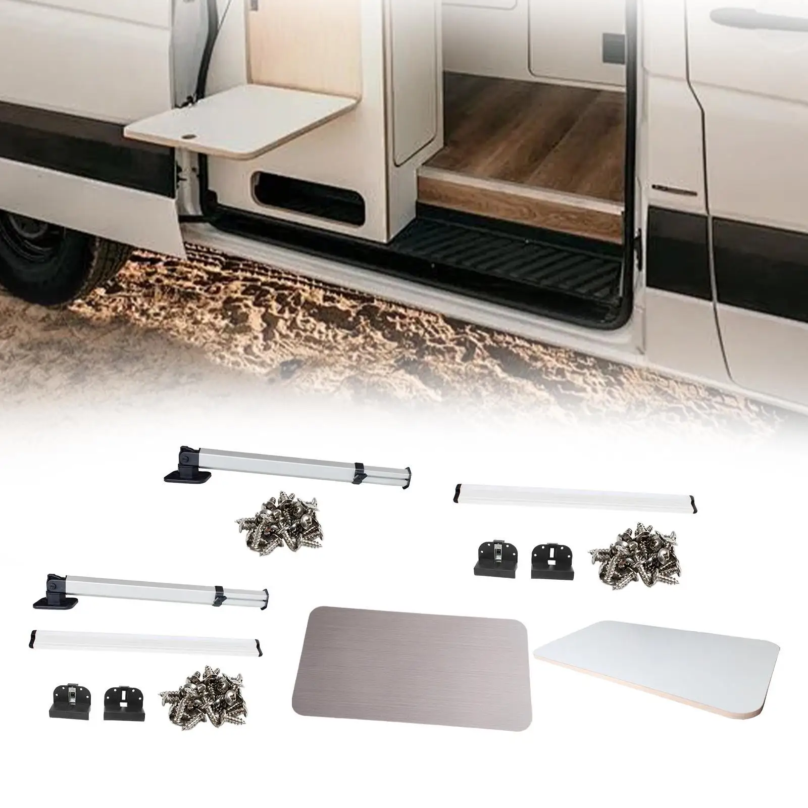 

Aluminum Alloy Folding Table Leg Movable Support Bracket Detachable for RV Travel Worktop