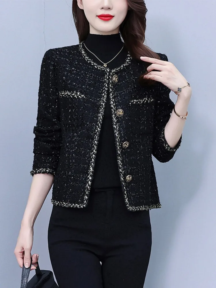 Fashionable Short Woolen Coat Women's 2026 Autumn Winter New Style Popular Trendy Personality Tweed Top Small Fragrance Style