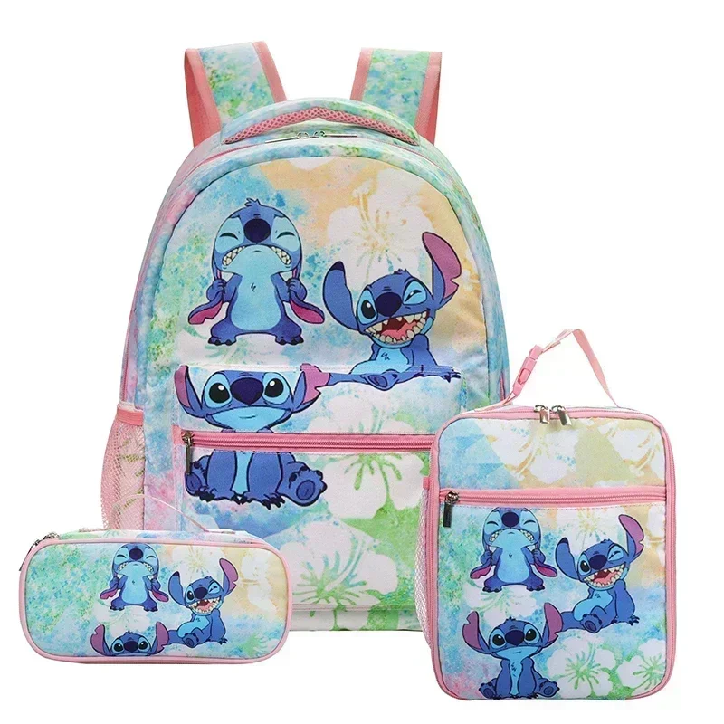 Anime Stitch tornister Stitch śliczny Anime rysunek plecak chłopcy uczennica uczeń tornister komputer duży prezent trzyczęściowy