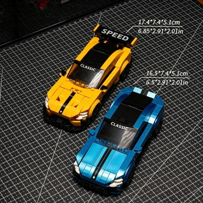 Sports Car Building Block Set 725 Pieces 2 Types Of Models With Replaceable Wheels Assembled Car Model Desktop Ornament view 5