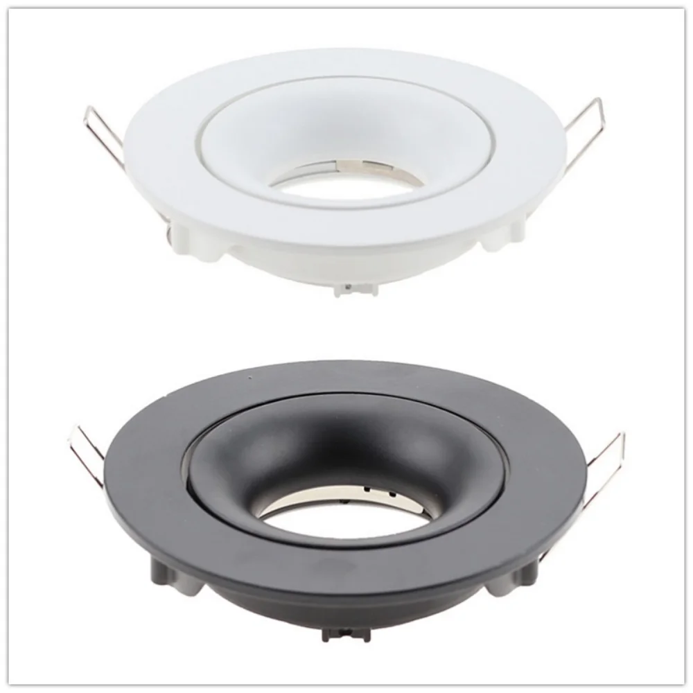 JOYINLED Round GU10 Downlight Housing, Zinc Alloy Recessed Mounting Frame & Trim Kit, Replacement for Ceiling Spot Lights, Black