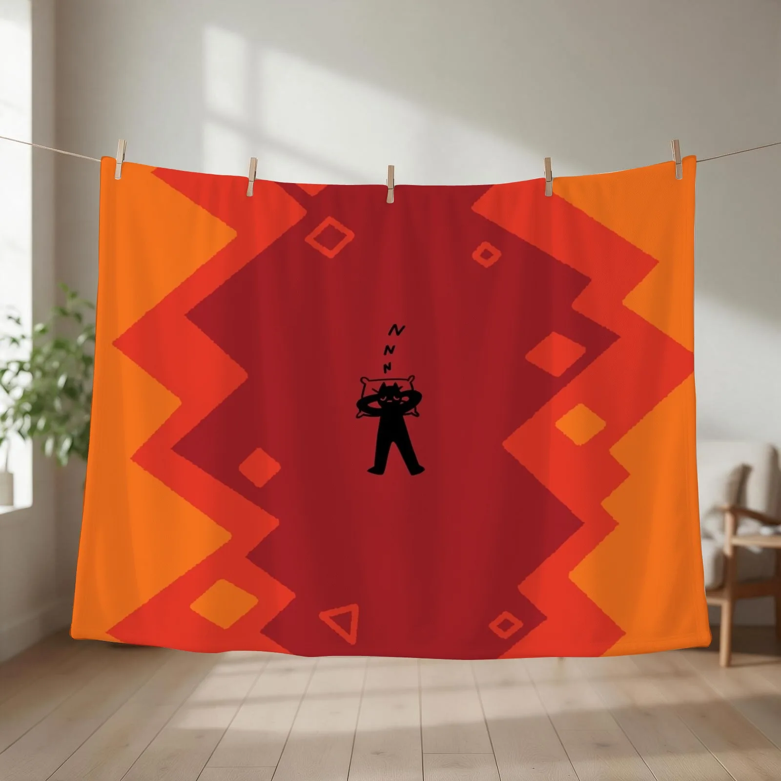fire pattern Throw Blanket couch cozy soft plush fuzzy picnic outdoor blanket