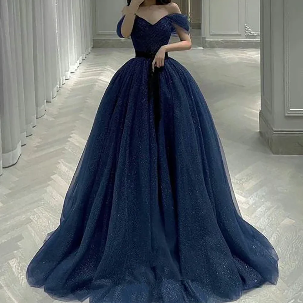 

Elegant V-Neck Sleeveless Beading Pleat Sashes A-Line Formal Evening Dresses Birthday Party Prom Gowns Customized