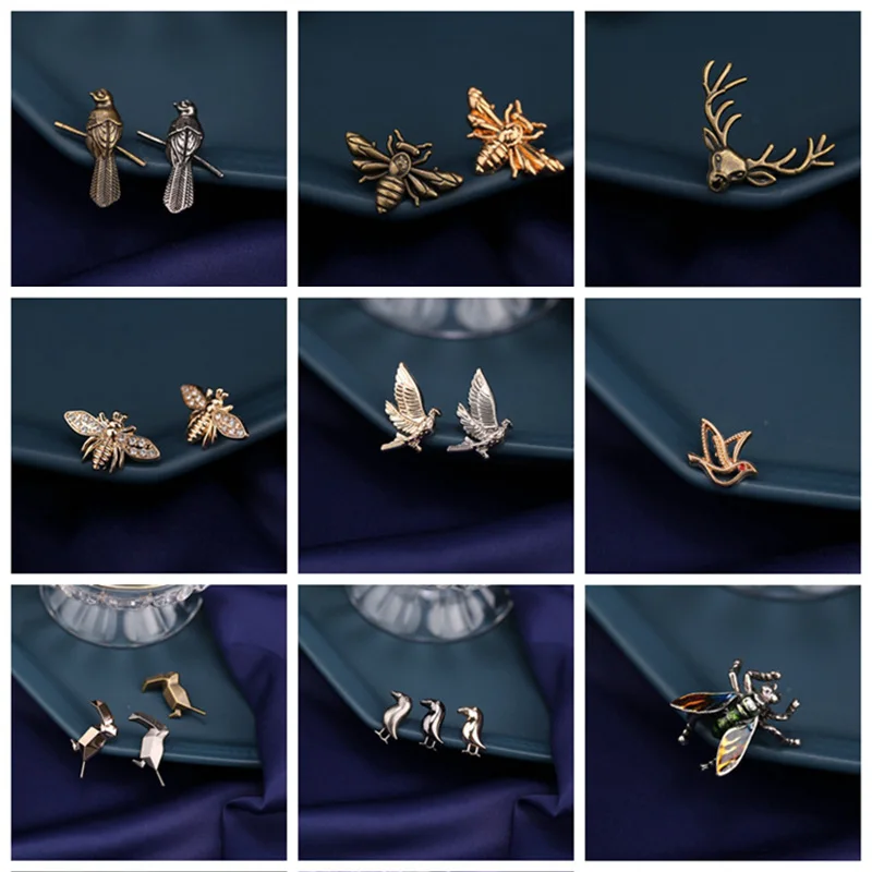 Cute Vivid Flying Fledgling Animal Enamel Insect for Women Men Delicate Little Bee Bird Scarf Dress Coat Lapel Pins Gift