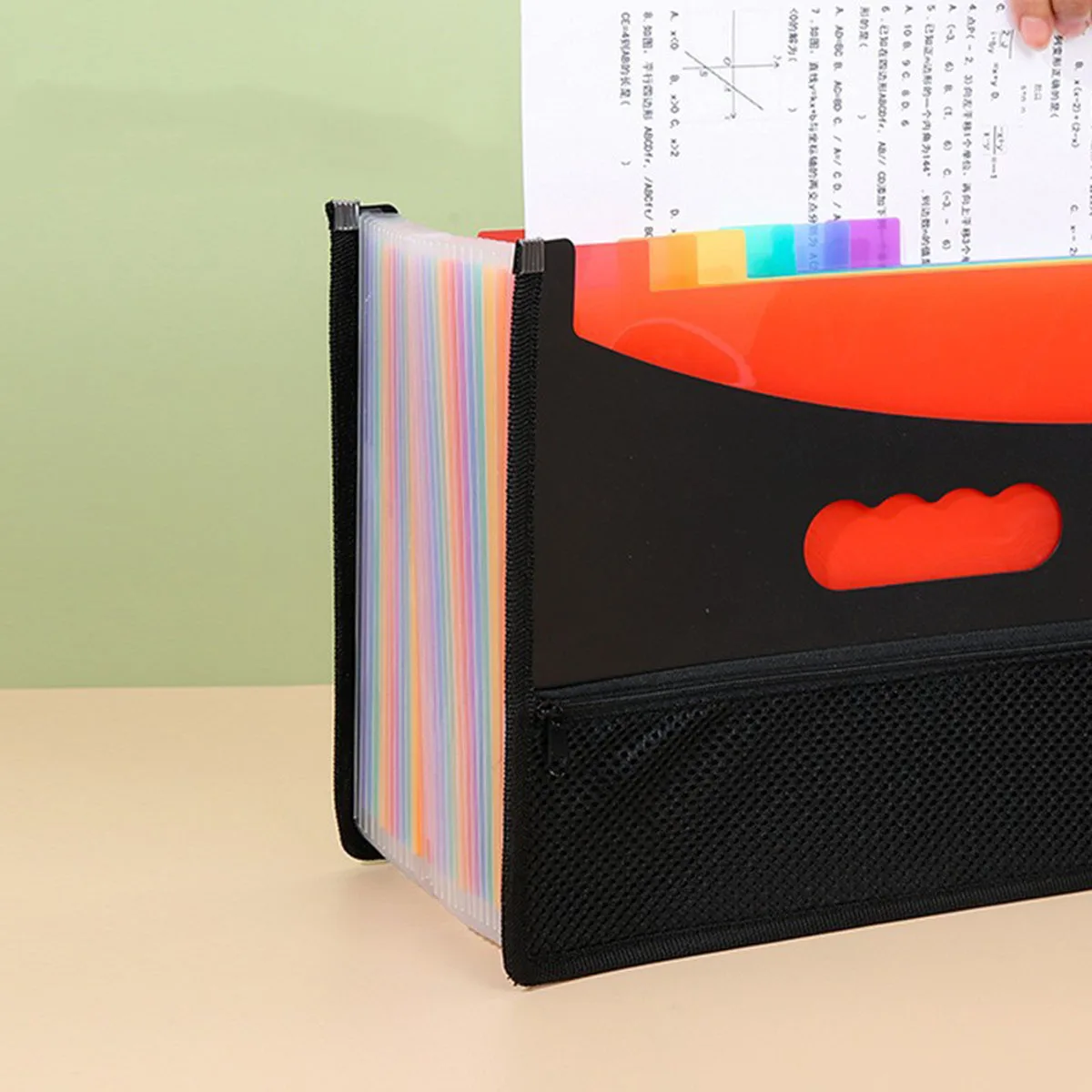 Expanding File Folder 12 Pockets A4 Size Filing Folder Organizer Large Capacity Portable AccordianFile Box for Classroom Office image 4