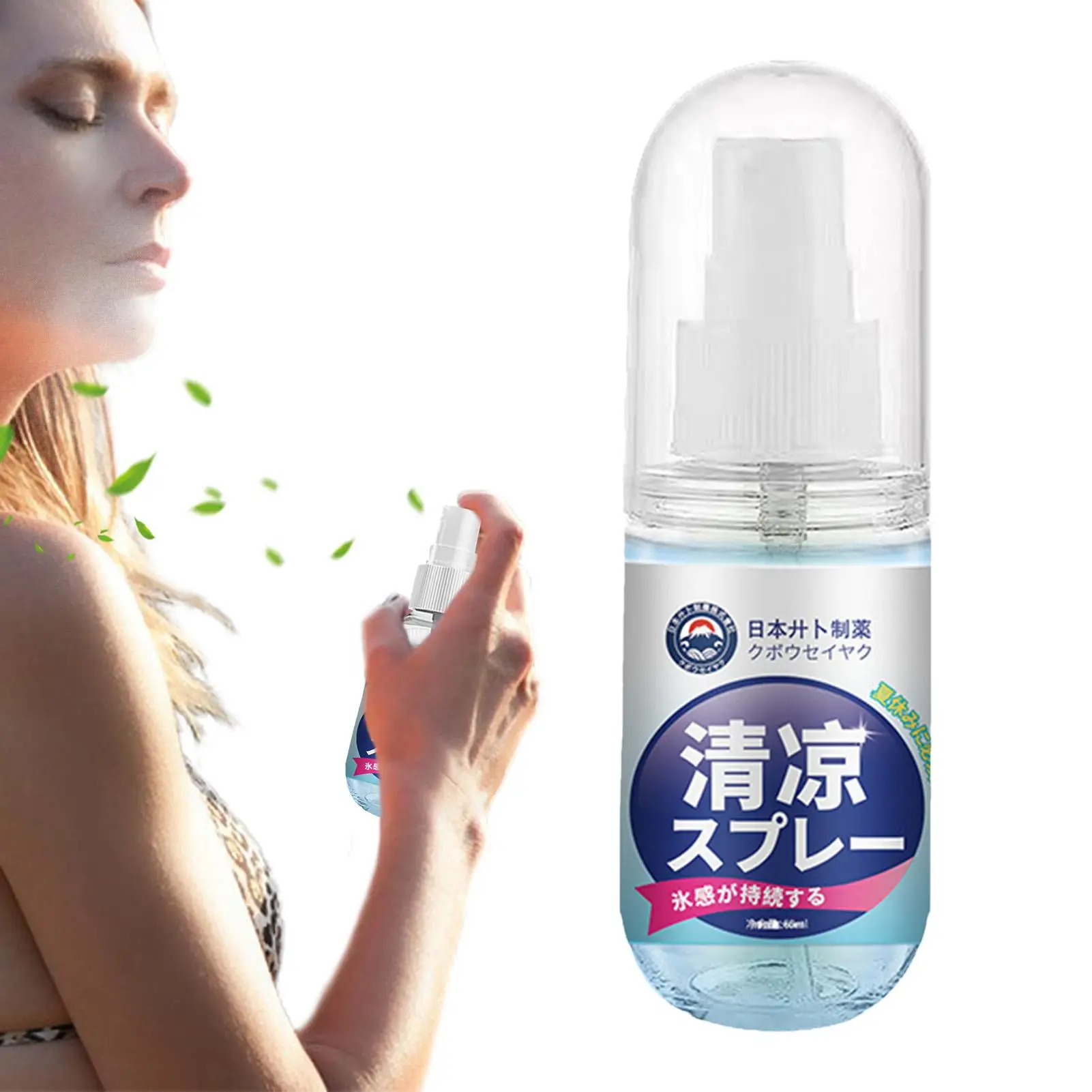 60ml Cooling Spray Refreshing Cool Body Mist Hot Weather Heat Relief Mist Outdoor Sun Protection And Cooling Spray