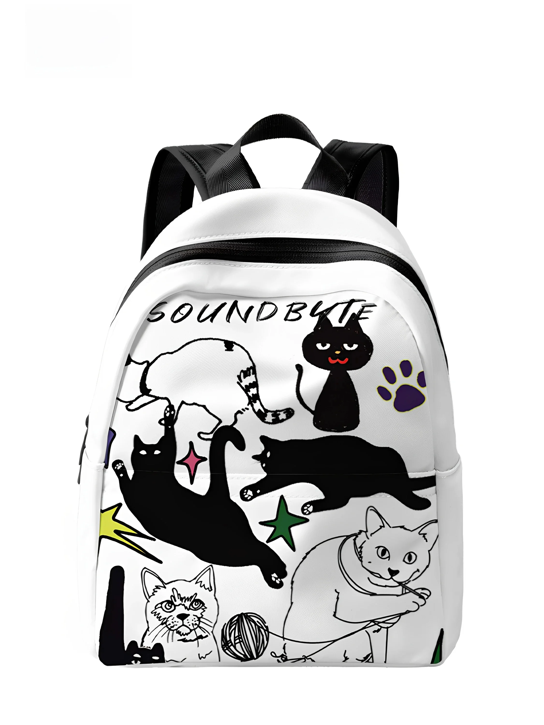 soundbyte-cartoon-print-unisex-backpack-lightweight-daily-commuting-traveling-bag-medium-waterproof-zipper-closure-should