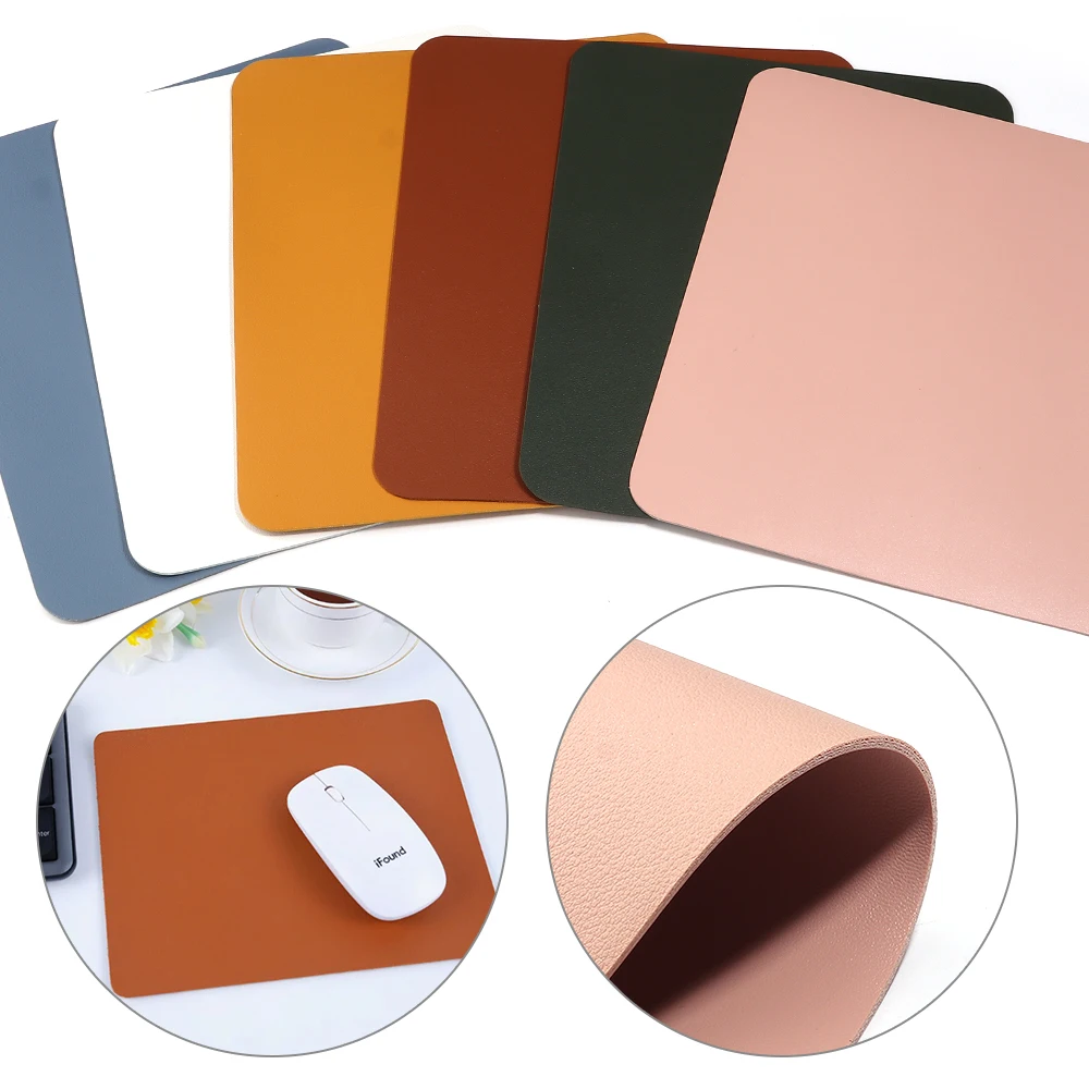 

1pc/lot 25x21cm Leather Wearproof‌ Non-Slip Mouse Pad Mat Stain-resistant Handmade Table Mat For Office Home Supplies