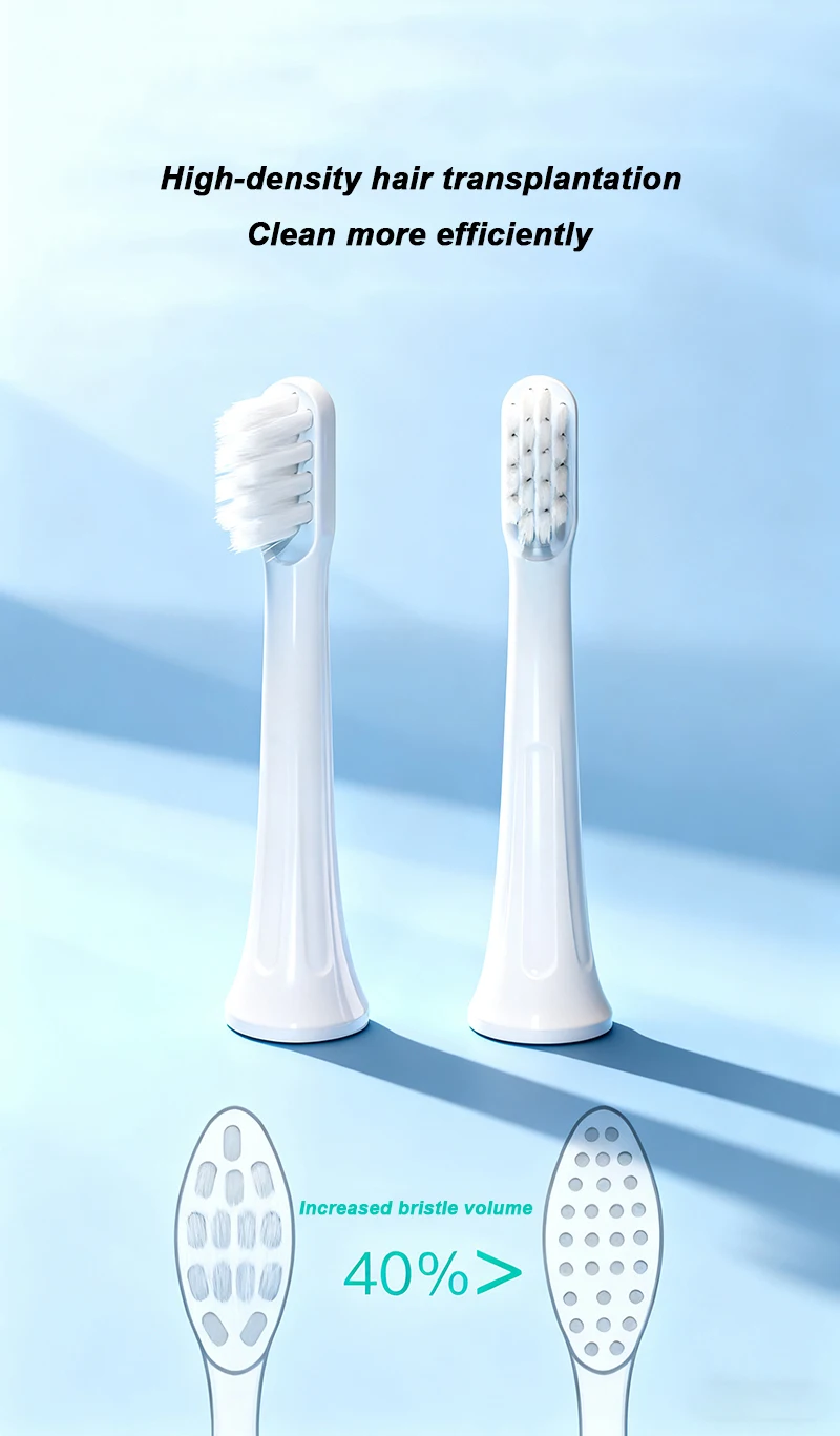 Für XIAOMI MIJIA T100 Ersatz-Zahnbürstenkopf, Schallzahnbürste, Vakuum-DuPont Weiche Borsten, Passende Düsen MES603 8 – Detail 5