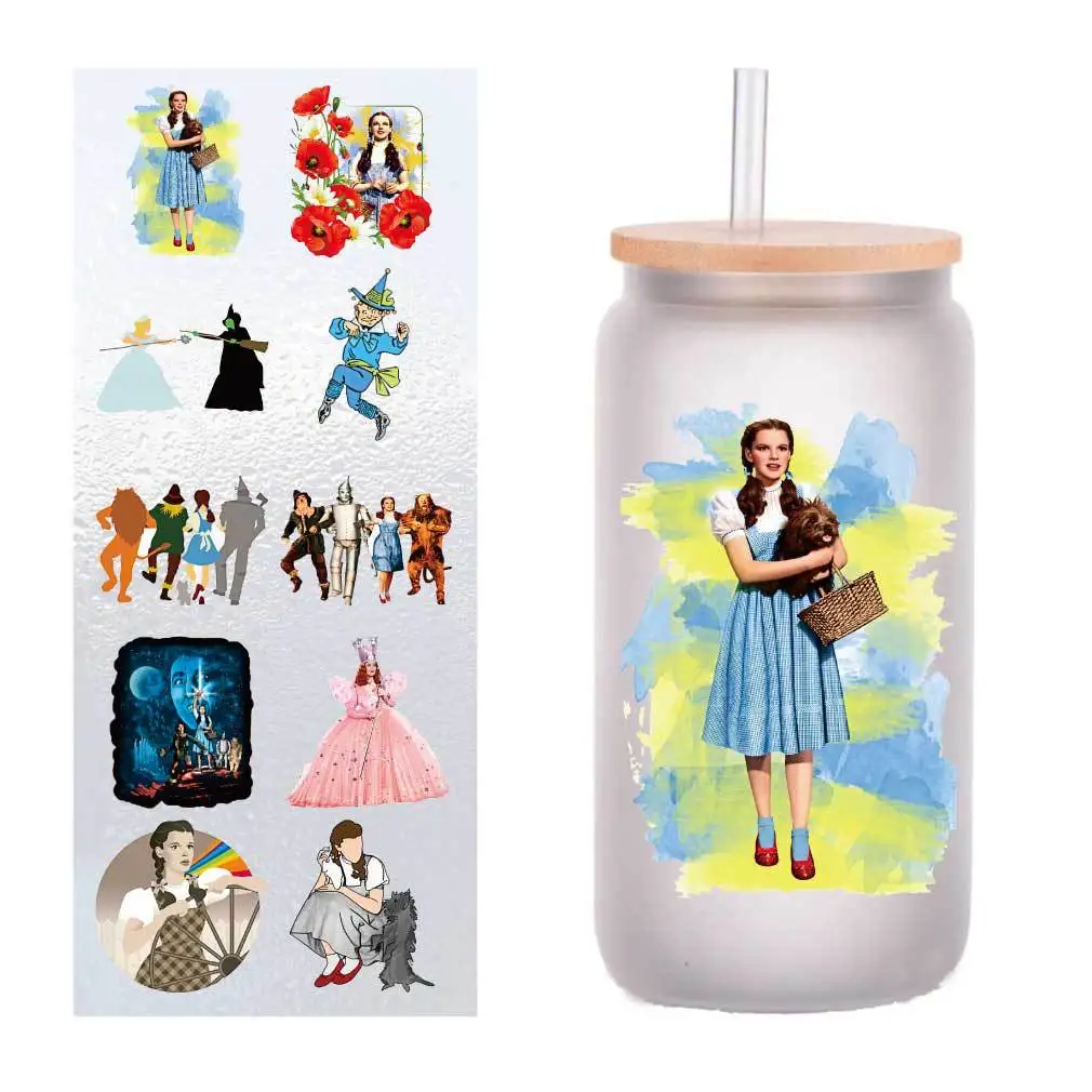 

10 pieces/bag Gail UV transfer sticker Crystal label DIY glass sticker customized four inches