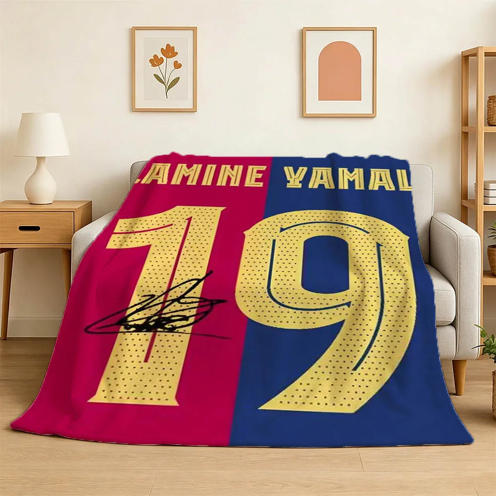 Football L-LamineS Y-Yamal Blanket 3D Flannel Blanket Soft Throw Art For Wall Home Decor Bedroom Sofa Naps Picnic Gifts Present