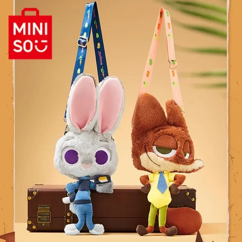 

Miniso Kawaii Disney серия зверополис Джуди И Ник мультфильм кукла сумка через плечо для девочек Симпатичная плюшевая сумка для хранения Рождественский подарок