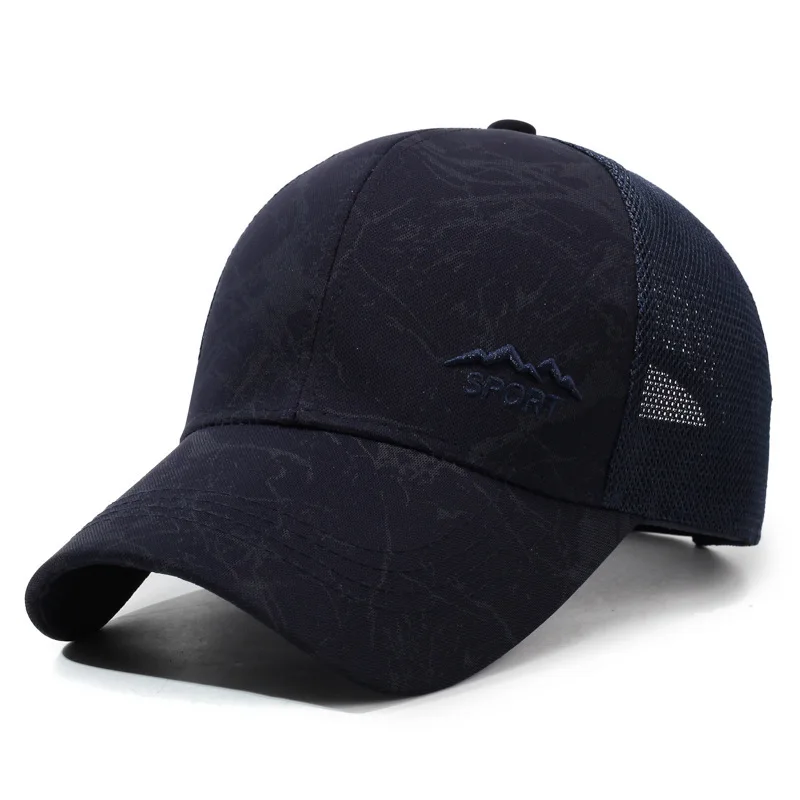 Neuer Sommer-Sonnenhut für Herren, Outdoor-Sport-Visor, Baseballkappe mit Netzrücken, Atmungsaktiver Freizeit-Angler- und Trucker-Hut – Detail 7