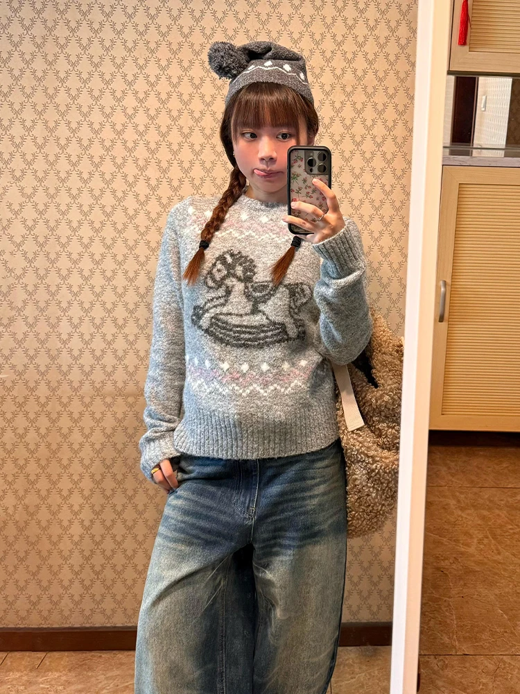 

Вязаный свитер женский Cisas, облегающий, для ношения под одеждой, уличный стиль, длинный рукав, круглый вырез, теплый, термо, модный