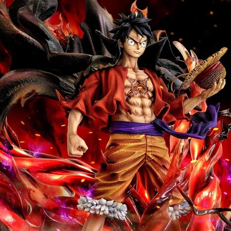 New Anime One Piece Action Figure 46cm Monkey D Luffy Haoushoku Haki Scene Figures Model Collection Tabletop Ornaments Boy Gift