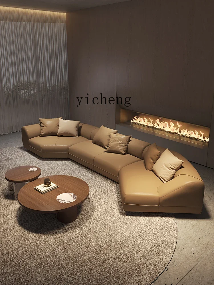 Size Tea Table Combination  Minimalist round Black Oak Marble Tea Table