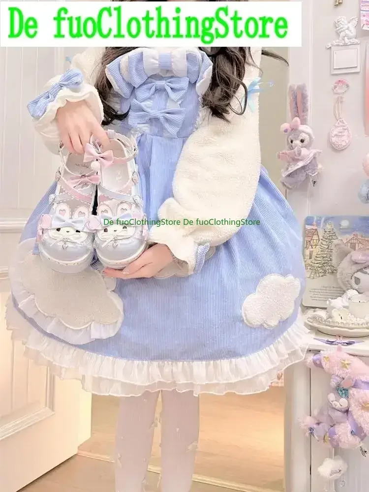 College Lolita Shoes Sweet Girl Cute Bow Kawaii Platform Shoes Spring New Daily Y2k Leather Shoes Elegant Lo Pumps