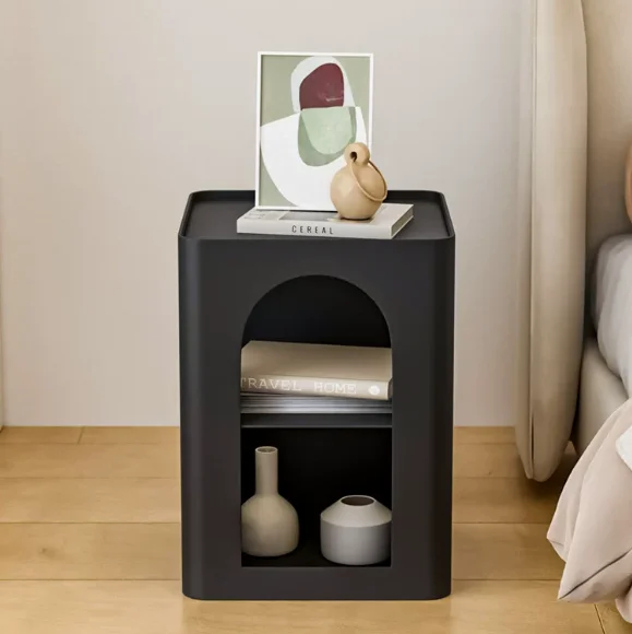 ￥%Cream style sofa side table, luxurious bedside table, ironware square table, small coffee , table side cabinet side cabinet