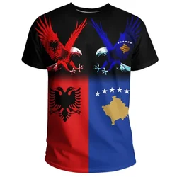 Newest Country Flag Retro Albania Symbol NewFashion Men/Women 3Dprint Summer T-Shirts Albania-Kosovo T Shirt Our Special Frien