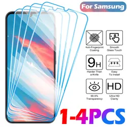1-4 Pcs Tempered Glass For Samsung Galaxy A05 A15 A25 A35 A55 Screen Protective Film On Samsung F12 F22 F42 F52 F19 F21 F34 F54