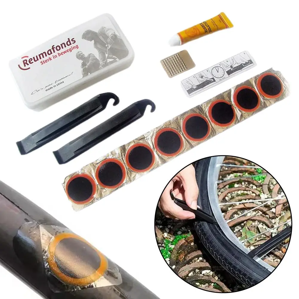 Lightweight Bike Tire Repair Kit - Rubber Patch Box For Quick & Easy Tube Patching, Multipurpose Cycling Repair Tools Inclu J1Z4 view 6