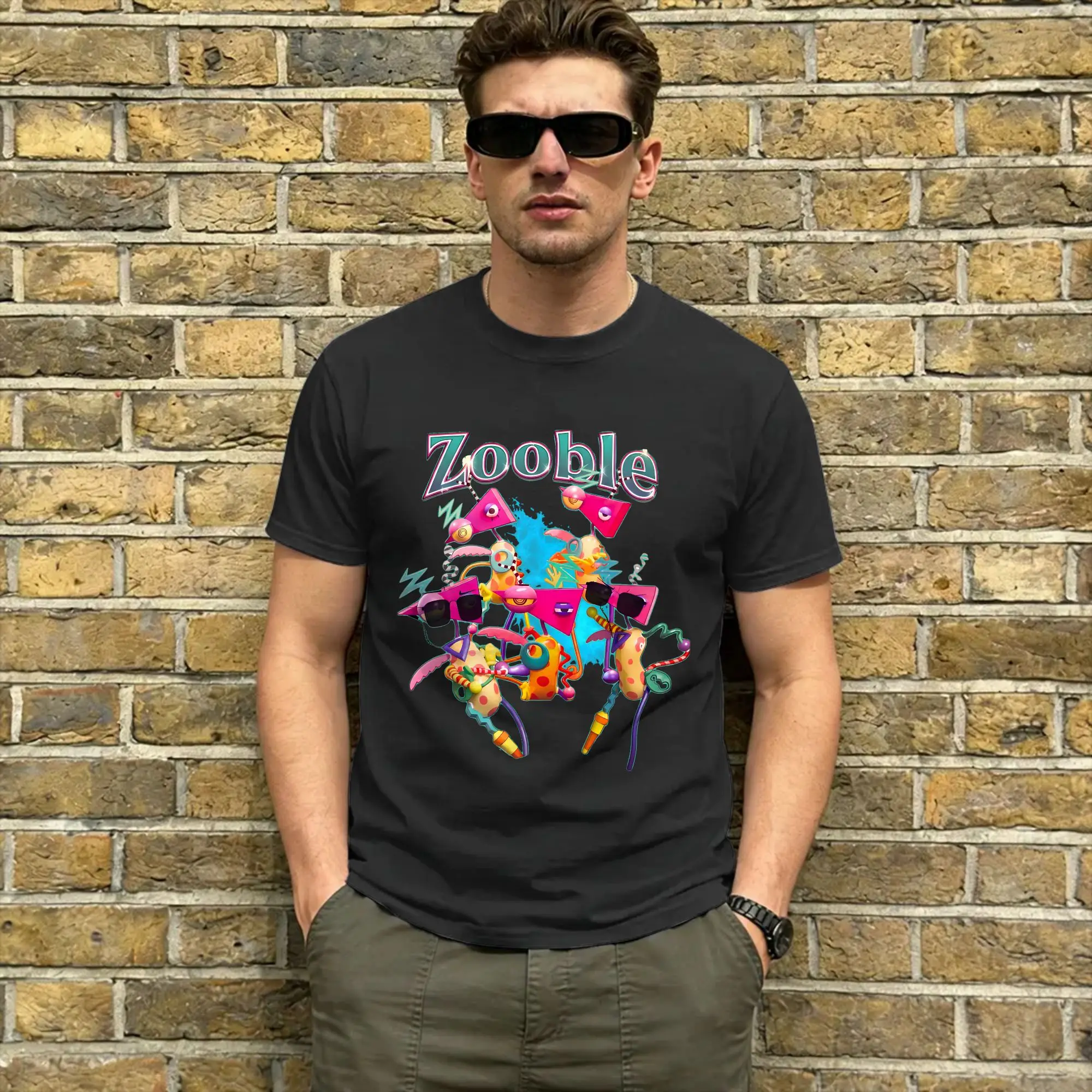 Men's T-Shirts Cartoon Digatal Circus Funny Cotton Tees Short Sleeve Zooble T Shirts O Neck Tops Gift Idea