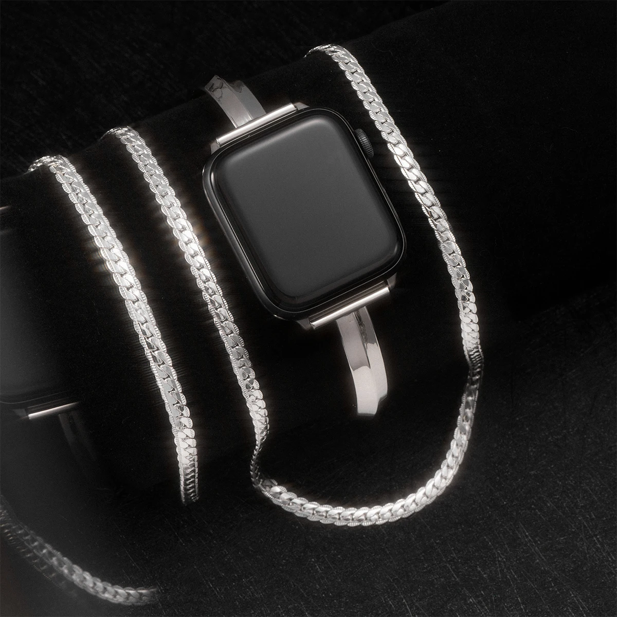

2 шт. ремешок + браслет для Apple Watch ремешок Ultra 10 8 9 SE 7 6 женское ожерелье металлический ремешок браслет для iWatch 46 мм 45 42 49