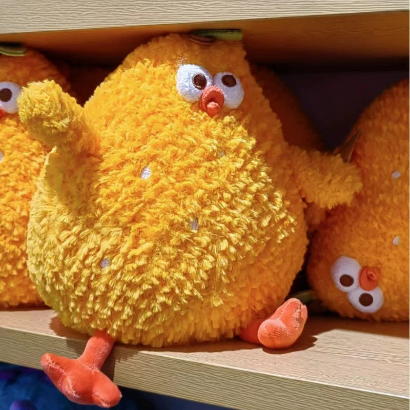 MINISO New Cartoon Orange Chicken Plush Toy Doll Cute Dundun Chicken Doll Sofa Ornament Children's Daily Surprise Gift