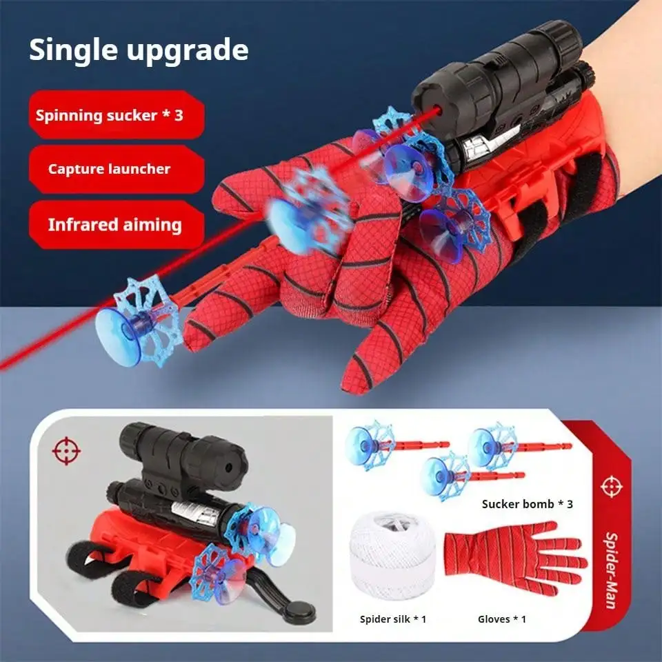 Cool Red Black Glove Wrist gel blaster For Children Soft Elastic Suction Cup Ejection Toys Holiday Gifts Toy Guns