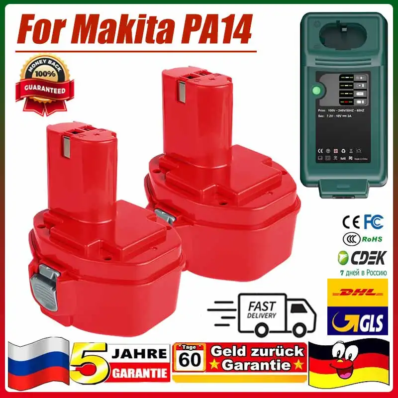 Dla Makita 14.4V 3.5AH/4.0AH śrubokręt akumulator narzędzia akumulatorowe do PA14 1422,1420,192600-1, 6281D,6280D wiertarka