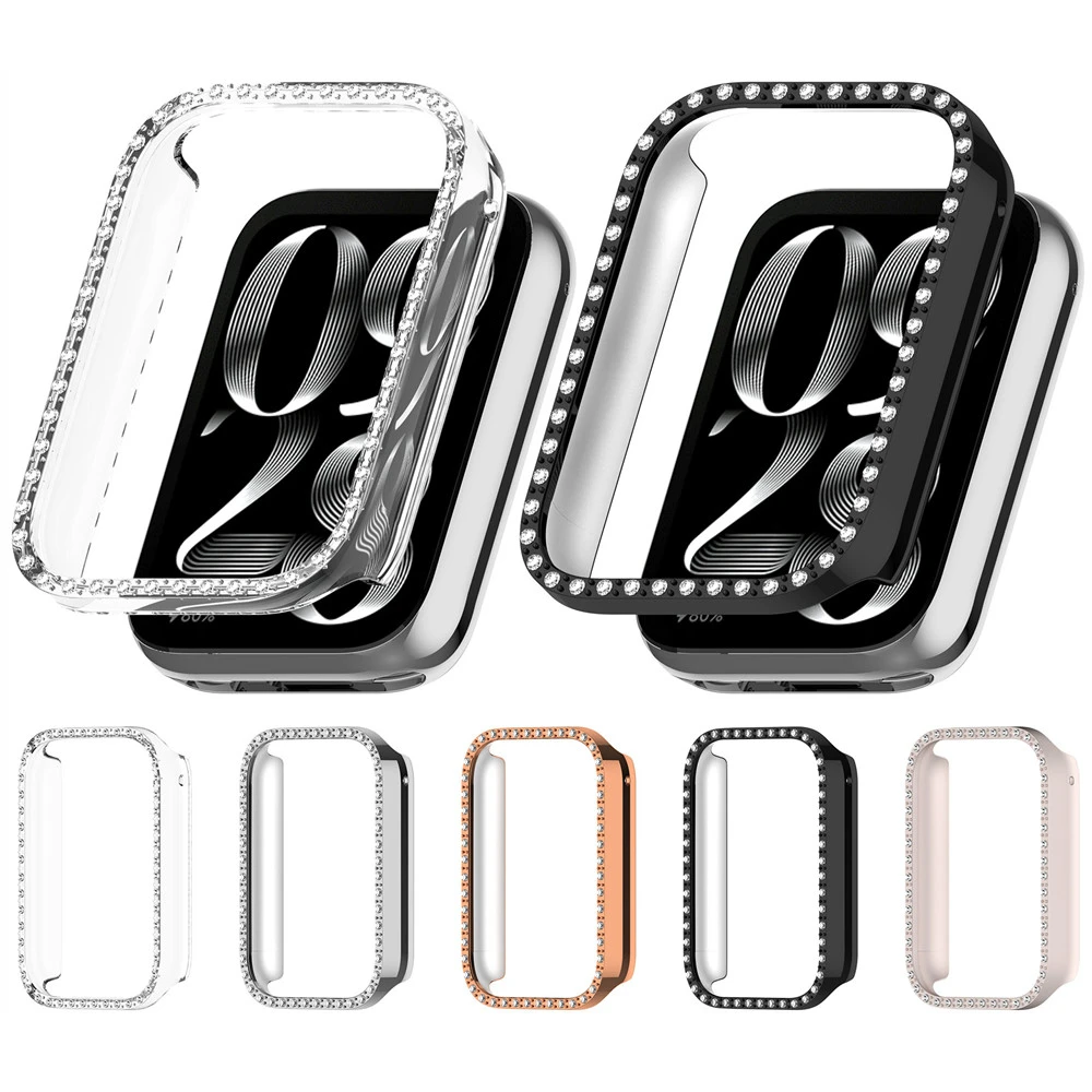 Protective Cover Case For Xiaomi mi Band 8 Pro Smart Watch band PC Plating With inlaid diamonds Protective Bumper Frame Shell Ca