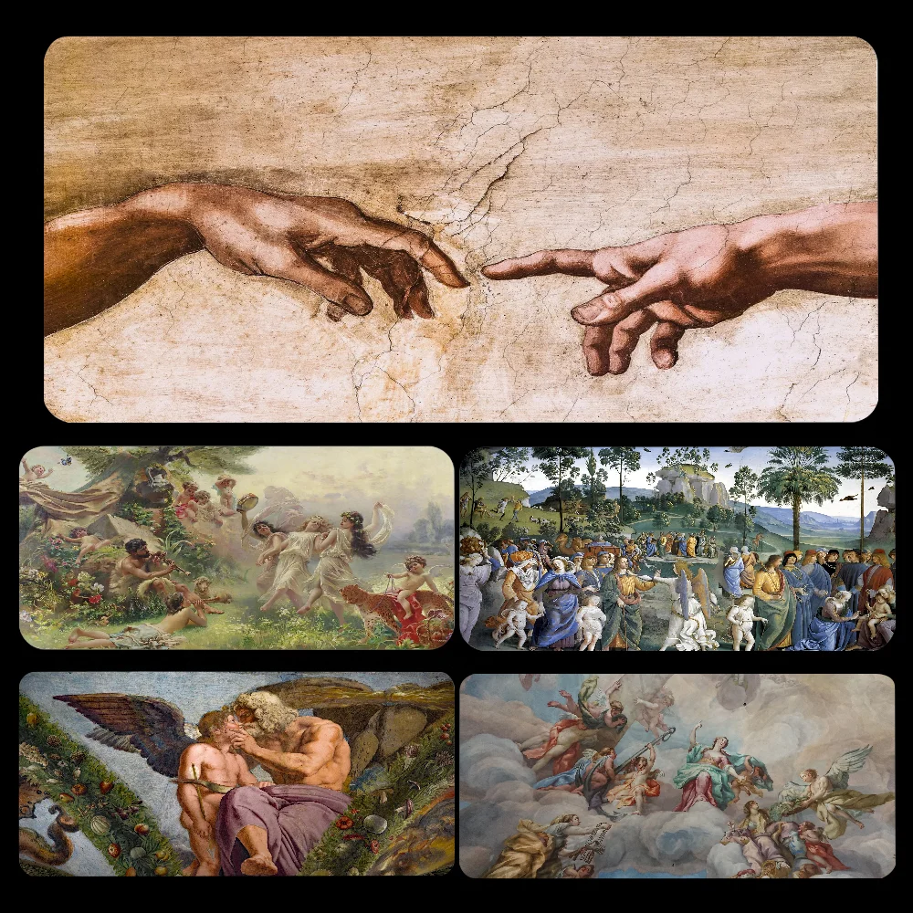 

Renaissance Art Painting INS Tide Large Cartoon Anime Gaming Mouse Pad Keyboard Mouse Mats Desk Mat Accessories