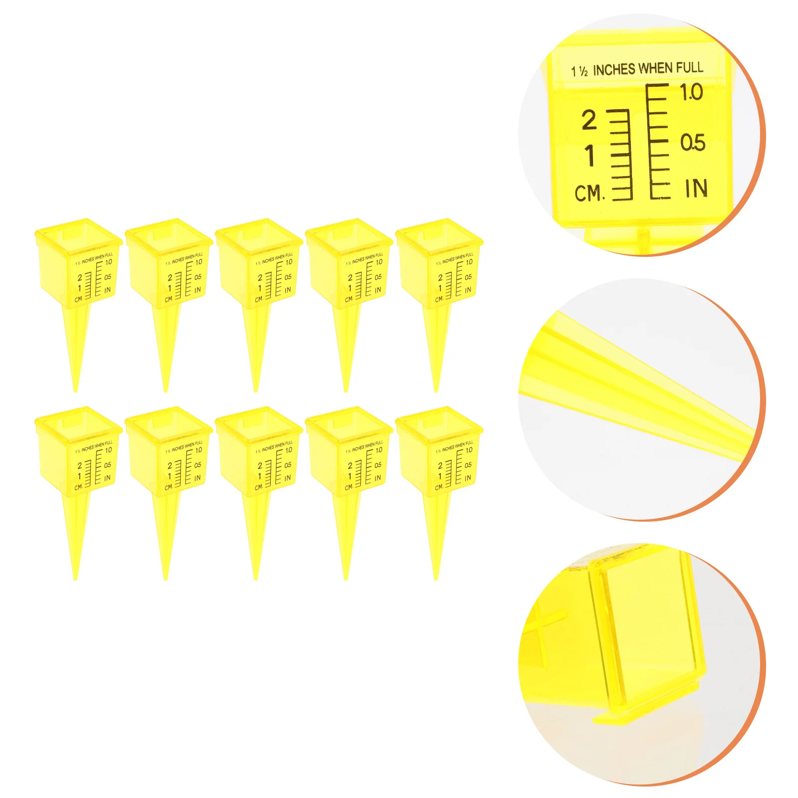 

10Pcs Rainfall Gauge Premium Plastic Outdoor Rain Measurement Tool for Garden Lawn Water Monitoring Wide Mouth Rain Meter