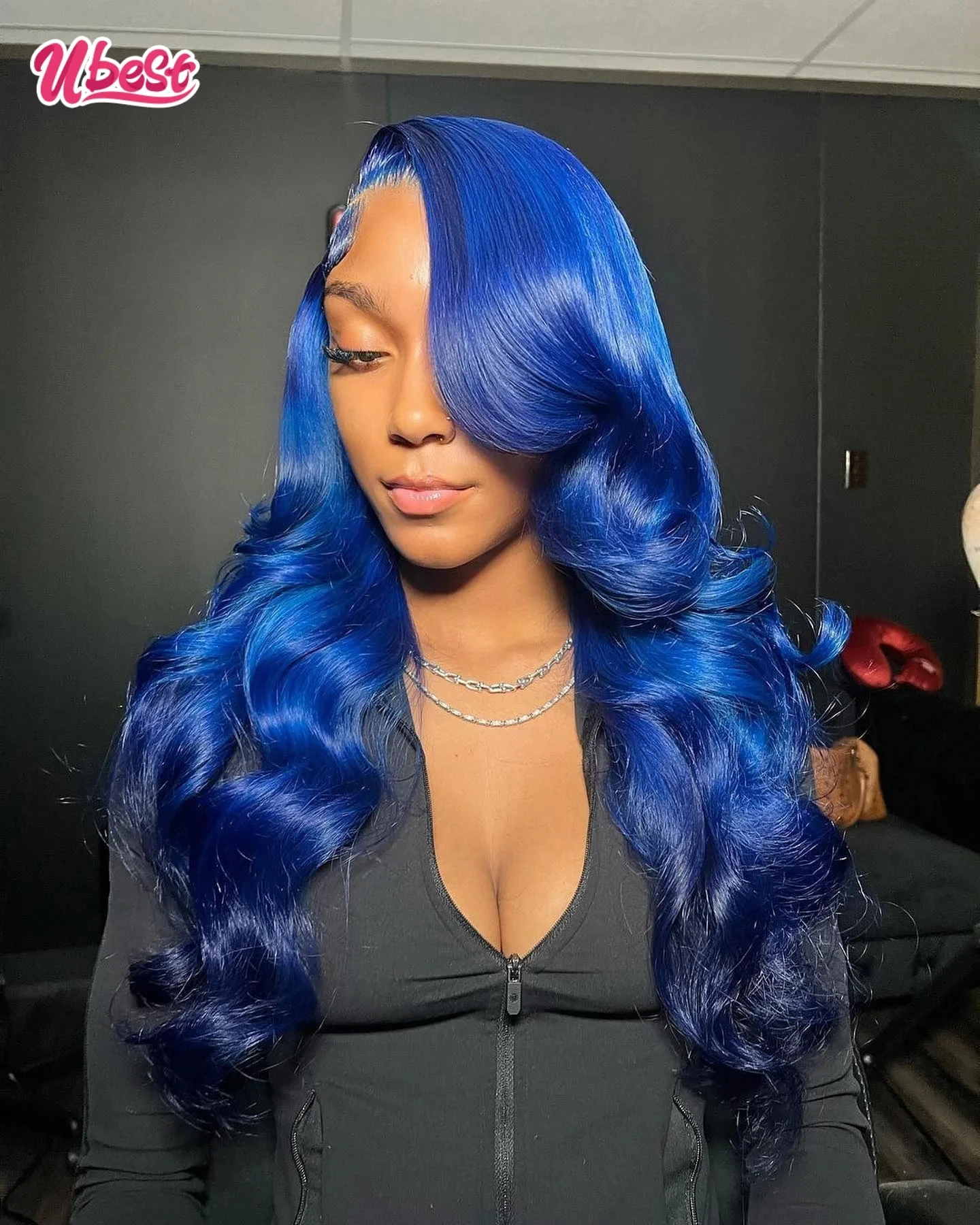 Ubest Blue 613 Colored 13X6 100％ Human Hair Wig  Body Wave 13x4 Transparent Lace Front Human Hair Wigs for Women Remy Wigs