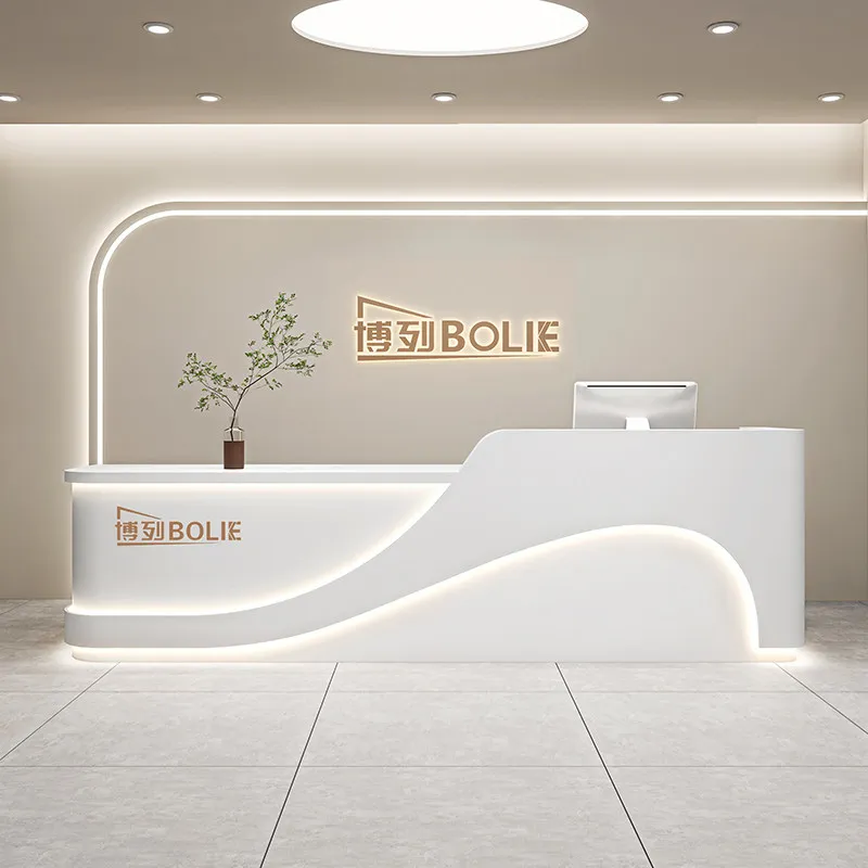 Led Lights Led Luxury Reception Desks Company Executive Restaurant Design Reception Desks Industrial Mostrador Office Furniture