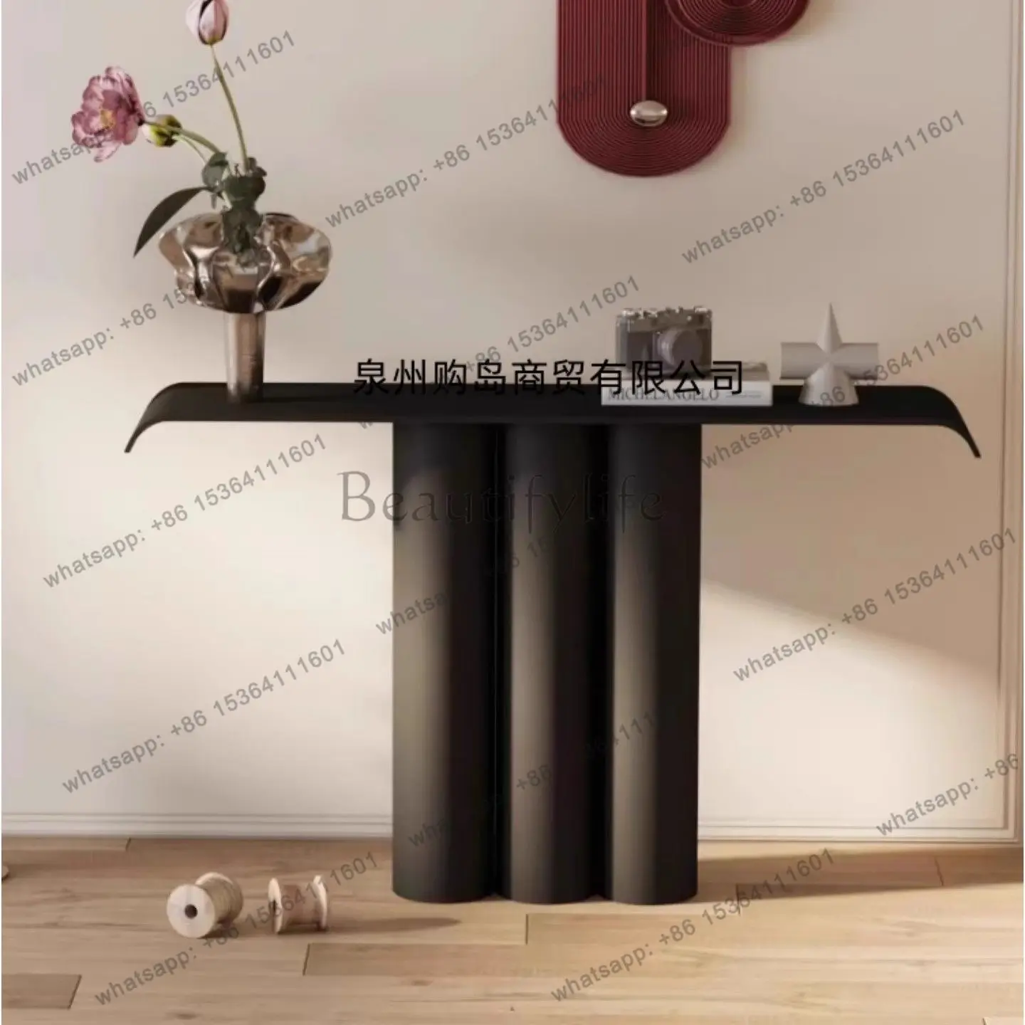Paint entrance Nordic solid wood decoration table Modern simple end view table case customization