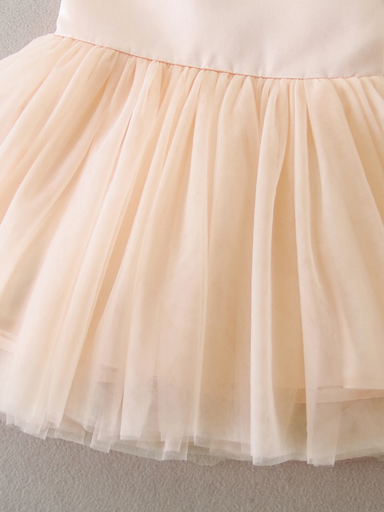 Satin Beaded Soft Tulle Big Bow Dress for Baby Baptism Wedding Party