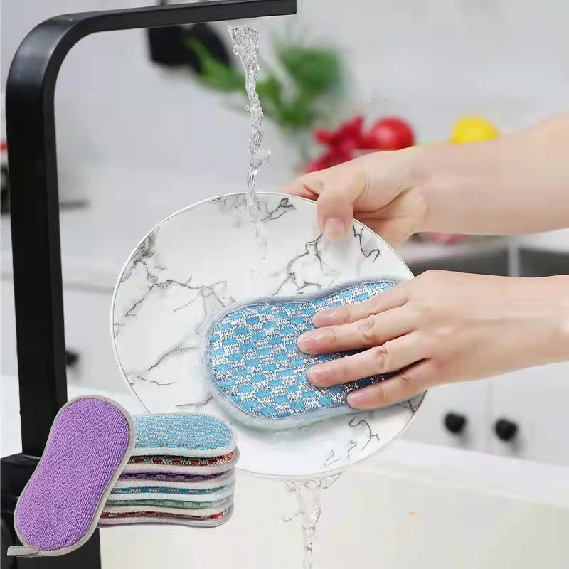 Dishwashing Sponge Dishwashing Cloth Kitchen Cleaning Brush Pot Brush  Wipe Double-sided Magic Wipe Wholesale Cleaning Tools