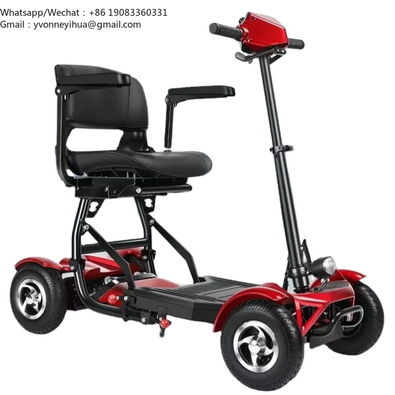 Comfortable Strong Shock Absorption Mobility Scooter Electric Folding Four Wheeled Mobility Scooter For The Disabled