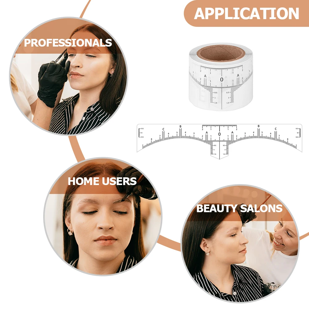50 pçs posicionamento sobrancelha linha marcadores profissional sobrancelha mapper desenho régua medição shaper nivelamento ferramenta de maquiagem