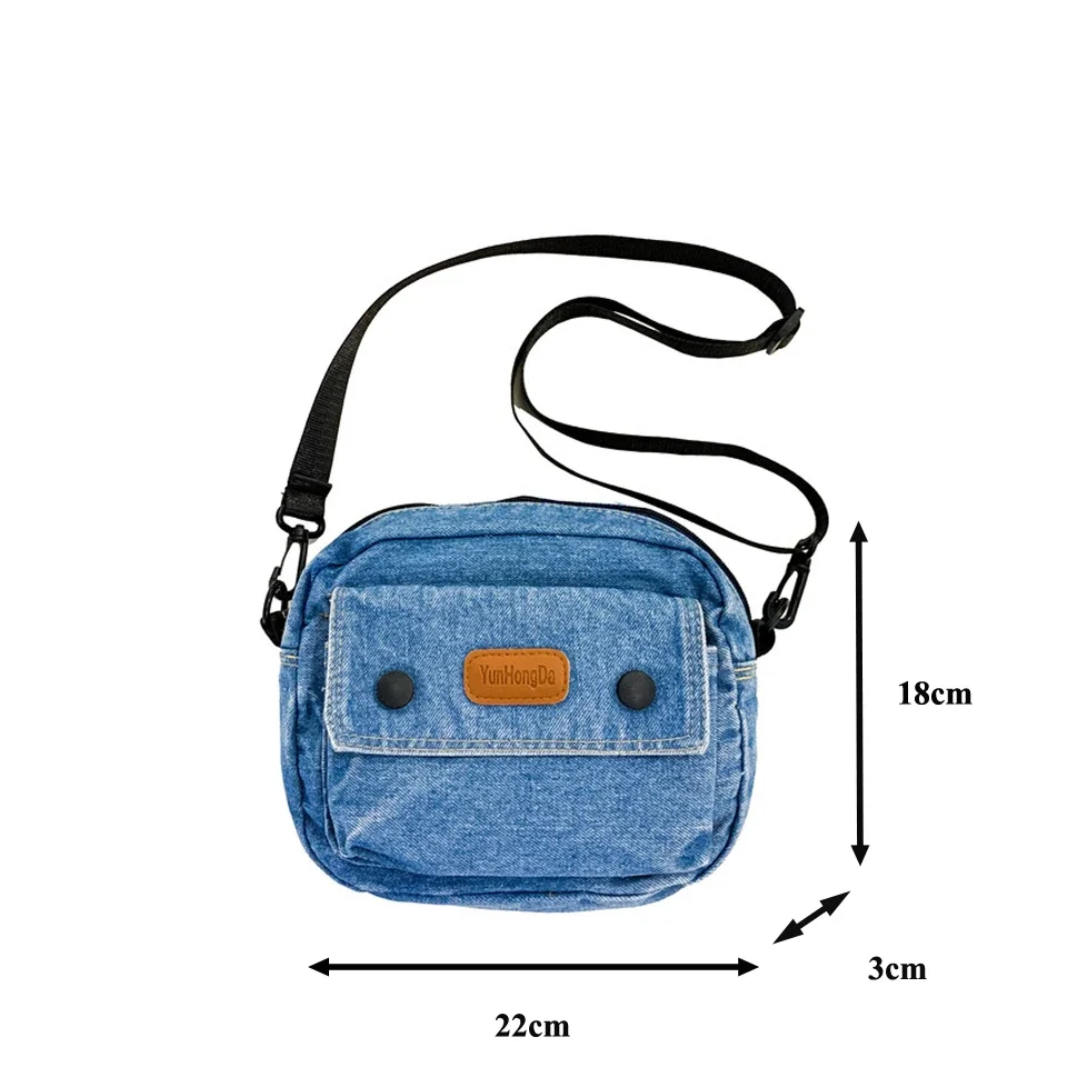 Small Denim Women's Bag New Jeans Pocket Canvas Shoulder Bag Cowboy Handbags Vintage Messenger Bag Y2K Eco Bag Korean Satchels